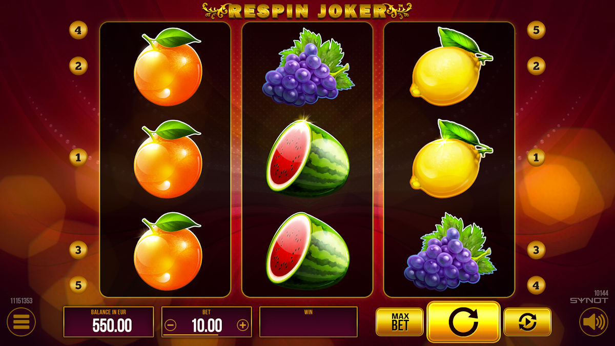 Válce hracího automatu Respin Joker od Synot Games