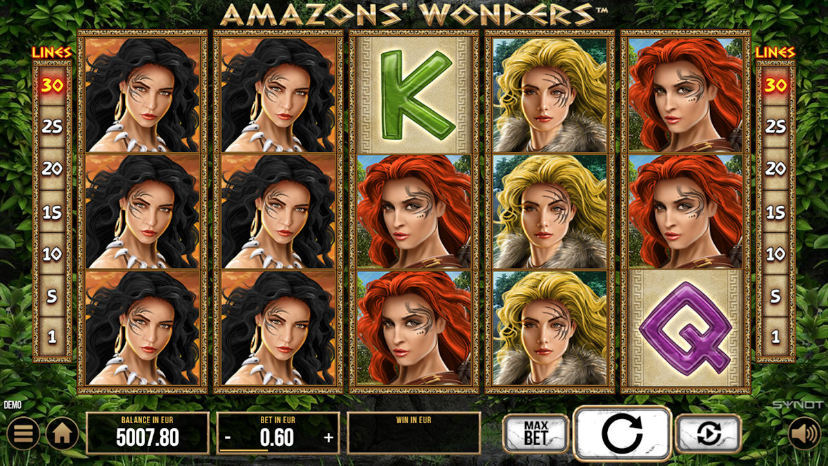 Válce online automatu Amazon's Wonders
